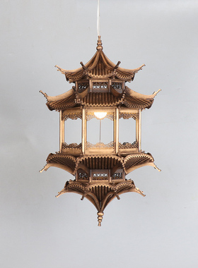 新中国风日本风青铜八角亭古建筑镜子雕像反射干景观景观入口俱乐