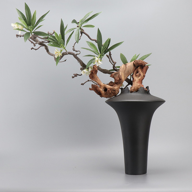 中式日式侘寂禅意仿真枯枝绿植盆景花艺民宿会所茶室酒店软装摆件