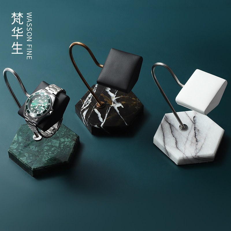 梵华生天然大理石手表架托手表枕包展示道具手表收纳架创意摆件