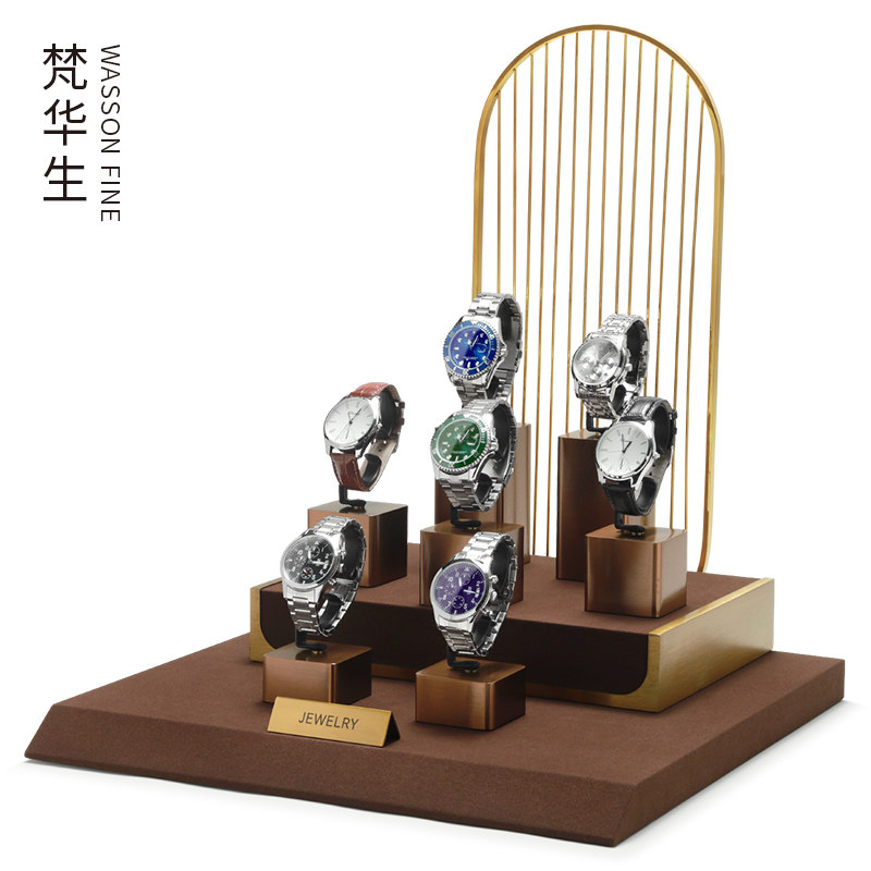 梵华生新款手表展示道具橱窗腕表陈列架高档金属立式手表收纳支架