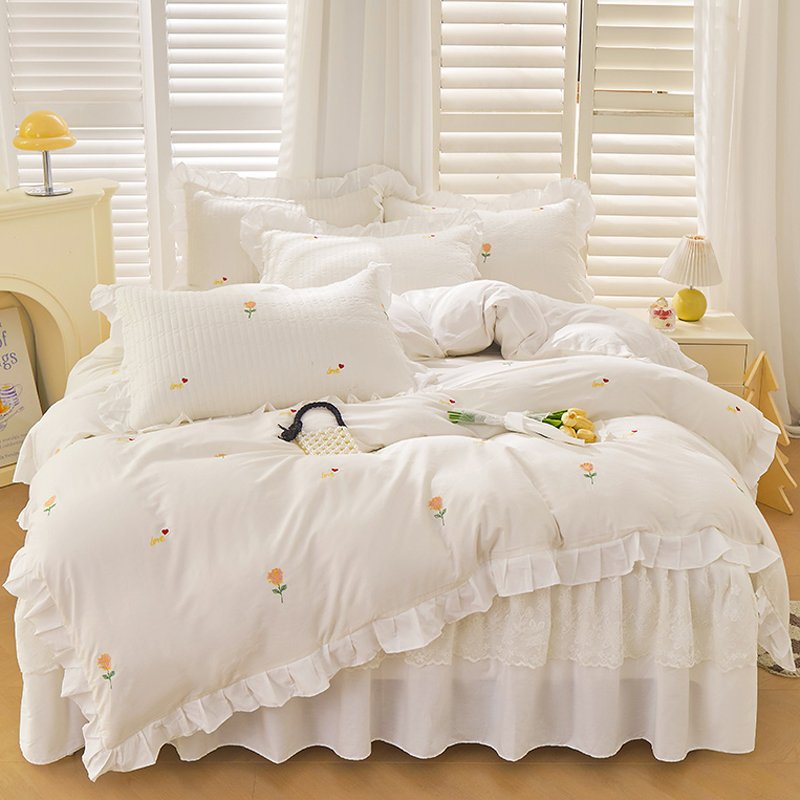 全棉高级感绣花被套亲肤舒适四季