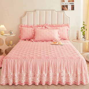通用 床罩单件高级感花边床围裙保护套四季 春夏新款 a类夹棉床裙式