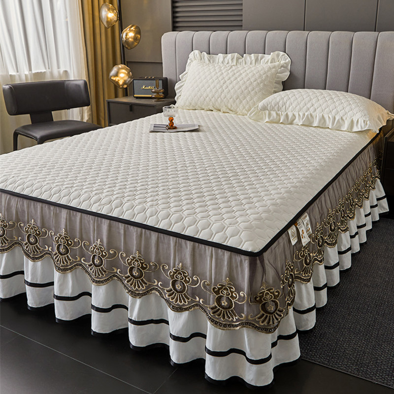 欧式A类大豆夹棉床笠式床裙二合一可拆卸床笠罩全包防滑固定床套,床上用品,床裙,淘宝优惠券,粉丝福利购,淘宝优惠卷