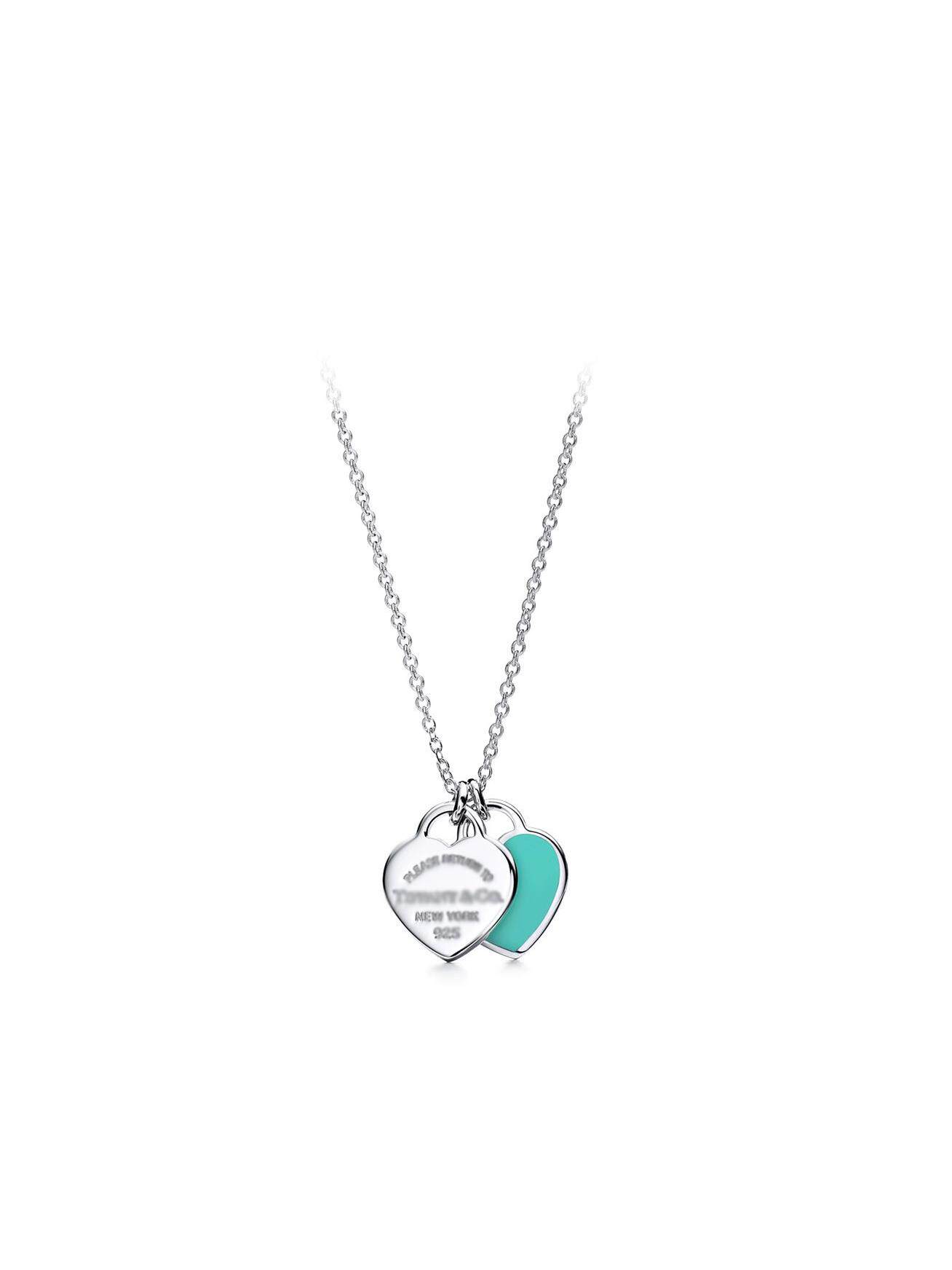 Cute Double Heart Enamel Necklace – S925 Silver, Subtle Sparkle! - Product image 4