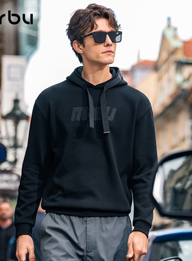 MrBu布先生卫衣连帽男宽松休闲黑色长袖秋冬字母刺绣印花KT15738