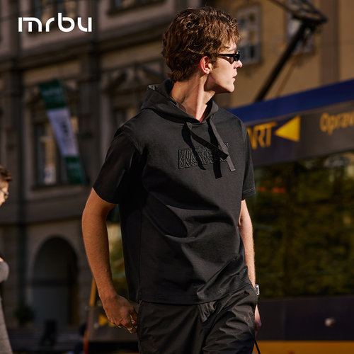 MrBu布先生短袖t恤男款连帽减龄