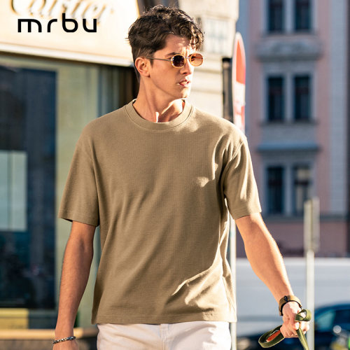 MrBu布先生新款华夫格短袖T恤男