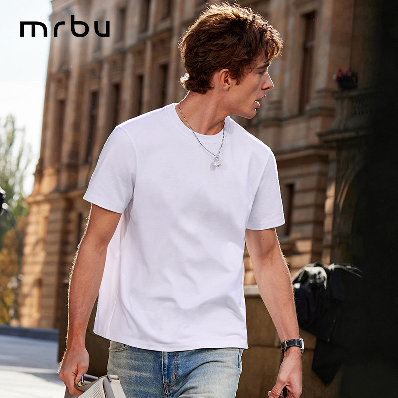 【外穿白T】MrBu布先生圆领短袖t恤夏季男士凉感纯色上衣GT16508