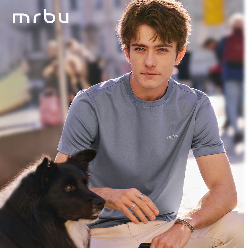 MrBu布先生短袖男水柔棉正肩T恤
