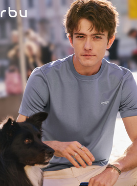 【液氨凉感】MrBu布先生短袖上衣男士新款速干T恤正肩蓝色GT16301