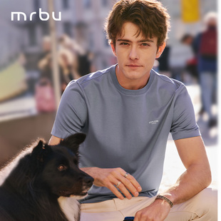 新款 上衣男士 MrBu布先生短袖 速干T恤正肩蓝色GT16301 液氨凉感