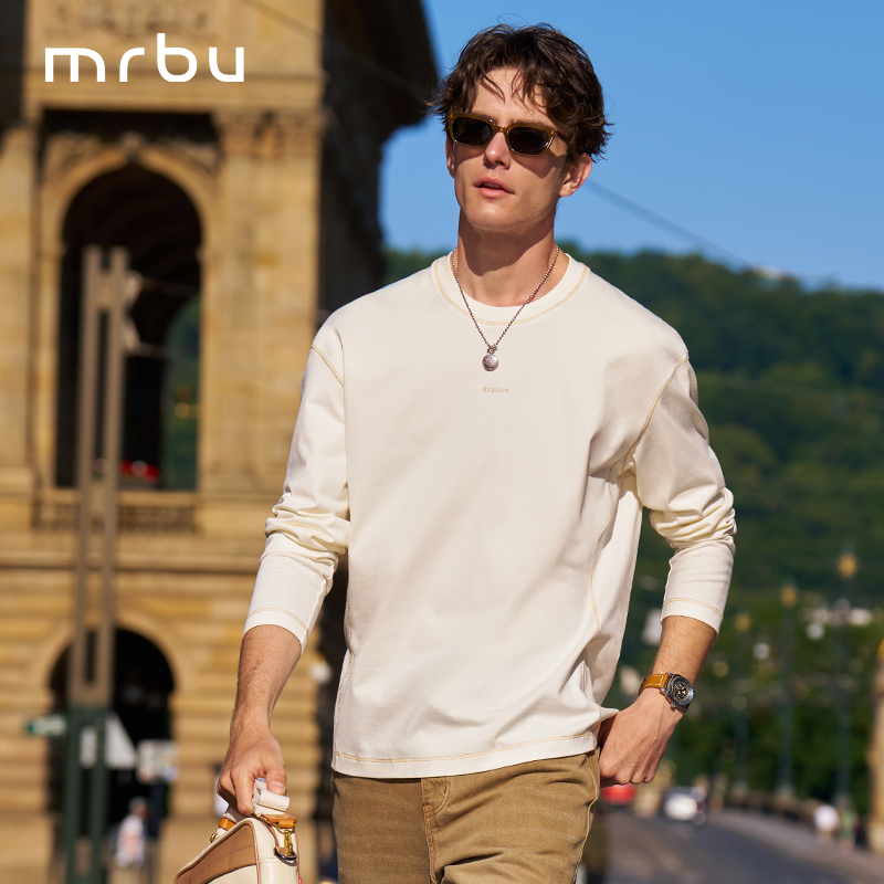MrBu布先生圆领上衣男长袖T恤衫