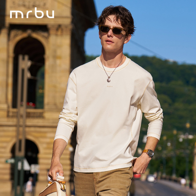 MrBu布先生圆领上衣男长袖T恤衫