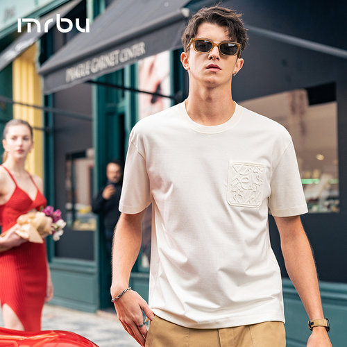 MrBu布先生口袋装饰短袖男t恤夏