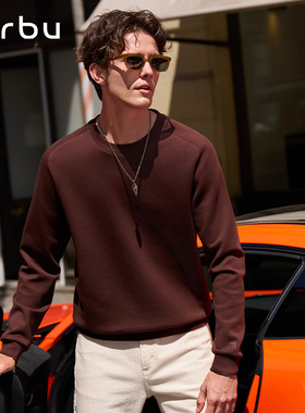 MrBu布先生热胆圆领长袖男士加厚保暖T恤字母刺绣马鞍肩KT16577