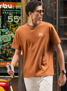 MrBu布先生廓形立体绒面印花短袖男款夏季纯棉240gT恤衫GT01780