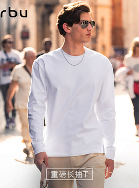 【重磅280g】MrBu布先生廓形纯棉t恤衫男长袖秋冬打底上衣KT01903
