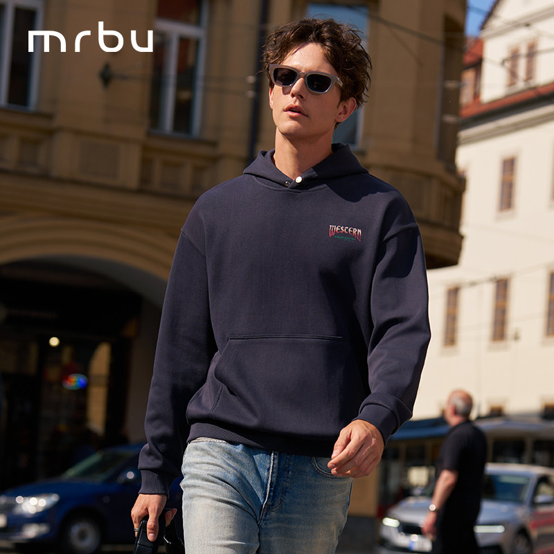 布先生廓形连帽卫衣秋冬男款