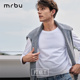 男士 MrBu布先生圆领居家长袖 打底T恤衫 松弛感白色上衣休闲KT15778