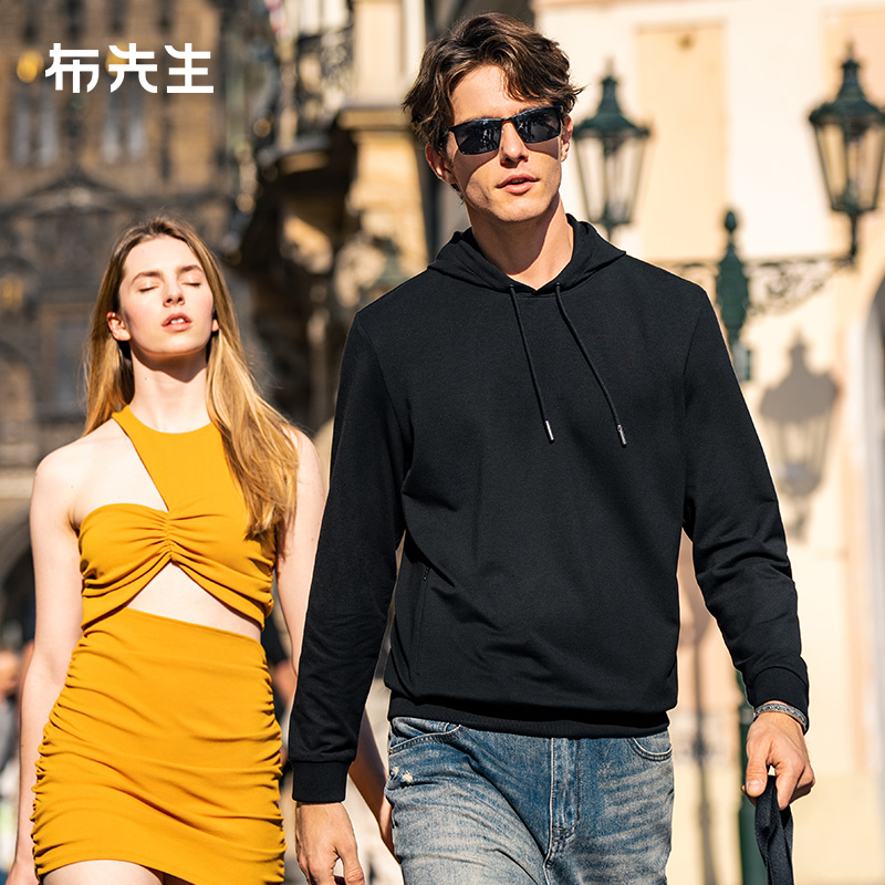 MrBu布先生连帽卫衣男拉链口袋