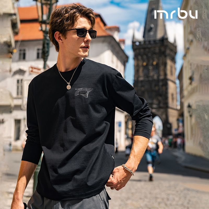 布先生长袖T恤男款纯棉上衣印花