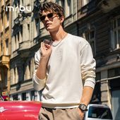 MrBu布先生贴身卫衣男简约logo印花百搭上衣圆领长袖 KT15713断码