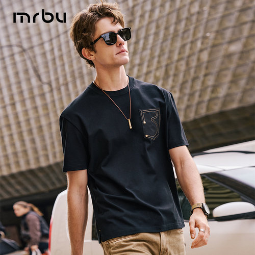 MrBu布先生重磅短袖黑色个性口袋
