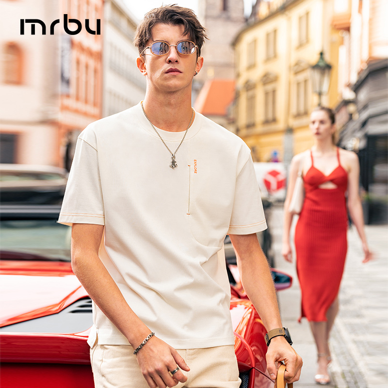 MrBu布先生圆领廓形口袋设计男士短袖t恤衫亲肤凉感夏季GT15279,男装,T恤,淘宝优惠券,粉丝福利购,淘宝优惠卷