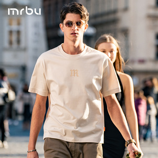 上衣240g重磅廓形圆领印花简约GT01995 t恤夏季 MrBu布先生短袖 男士
