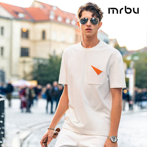 MrBu布先生创意翻折口袋休闲短袖