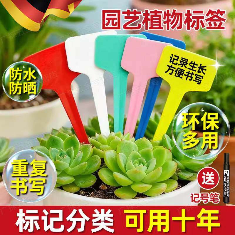 植物标签牌园艺多肉标识花卉绿植标签名称记录防水塑料插地牌通用