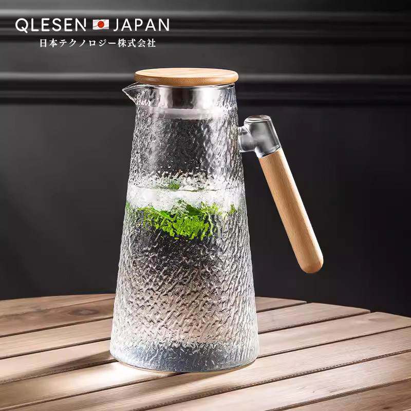 日本冷水壶玻璃耐高温大容量果汁凉茶壶装白开水瓶家用泡茶凉水壶
