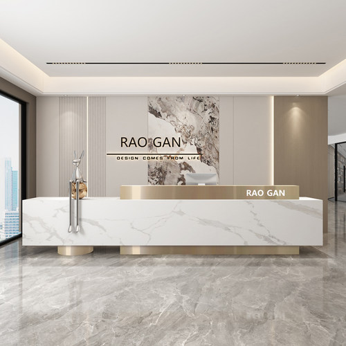 饶赣大理石售楼部公司前台收银台