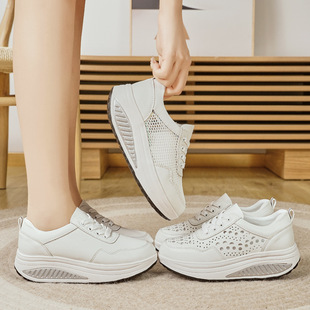 女鞋运动鞋女士2025夏季新款网面透气薄款小白鞋轻便软底凉鞋镂空