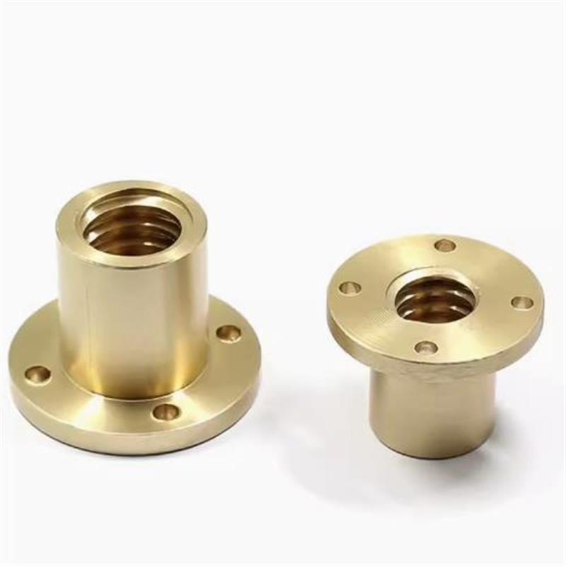 全铜梯形圆法兰螺母T型丝杆螺杆螺母Tr10/12/14/16/20/24/28-40