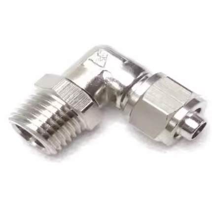 快拧直角活接弯头8-RC1/4外螺纹气管接头锁母ABL6-PT1/8牙16-04分