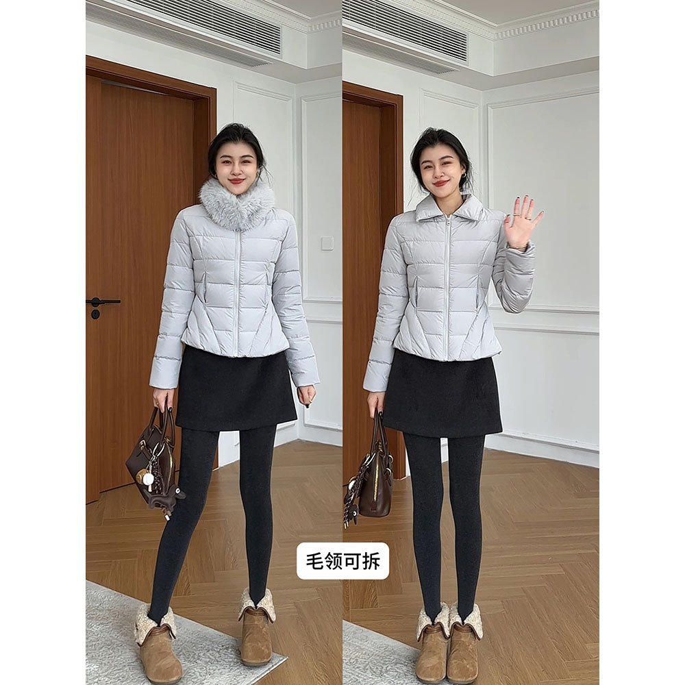 张阿星【先加购！12.9中午12点直播】极简修身羽绒服+短裙套装