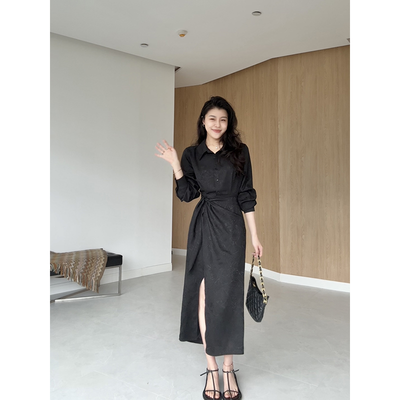 【现货】张阿星【曲线回廊】御姐气质一片式遮肚绑带收腰连衣裙