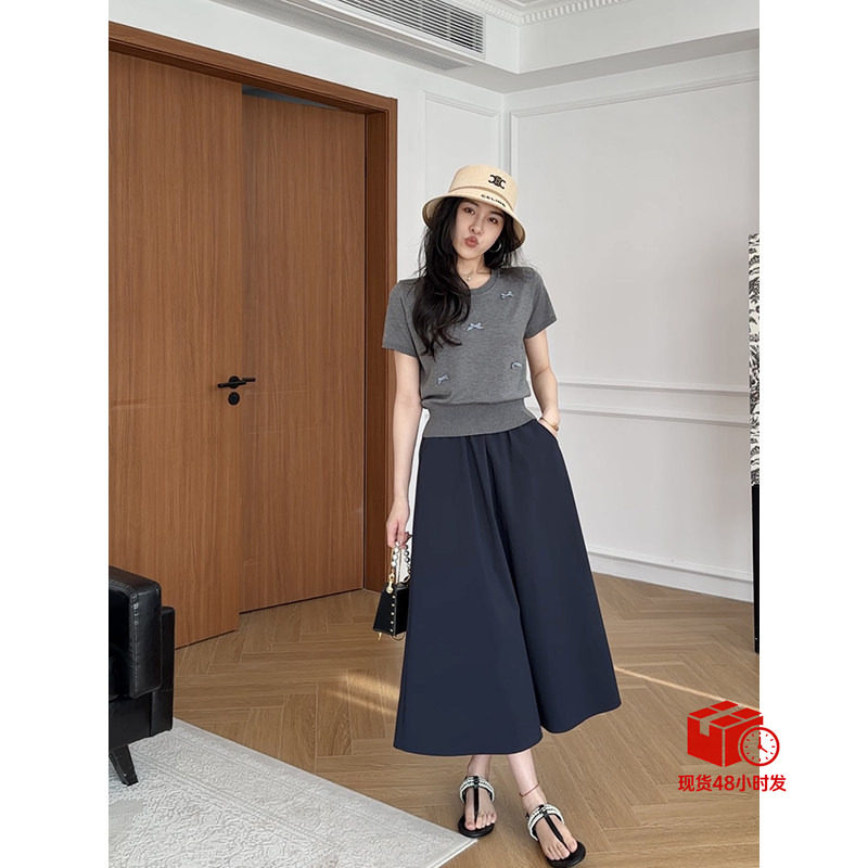 张阿星【夏屿日记】韩系立体蝴蝶结遮肉短袖+高腰垂感口袋半裙,女装/女士精品,时尚套装,淘宝优惠券,粉丝福利购,淘宝优惠卷