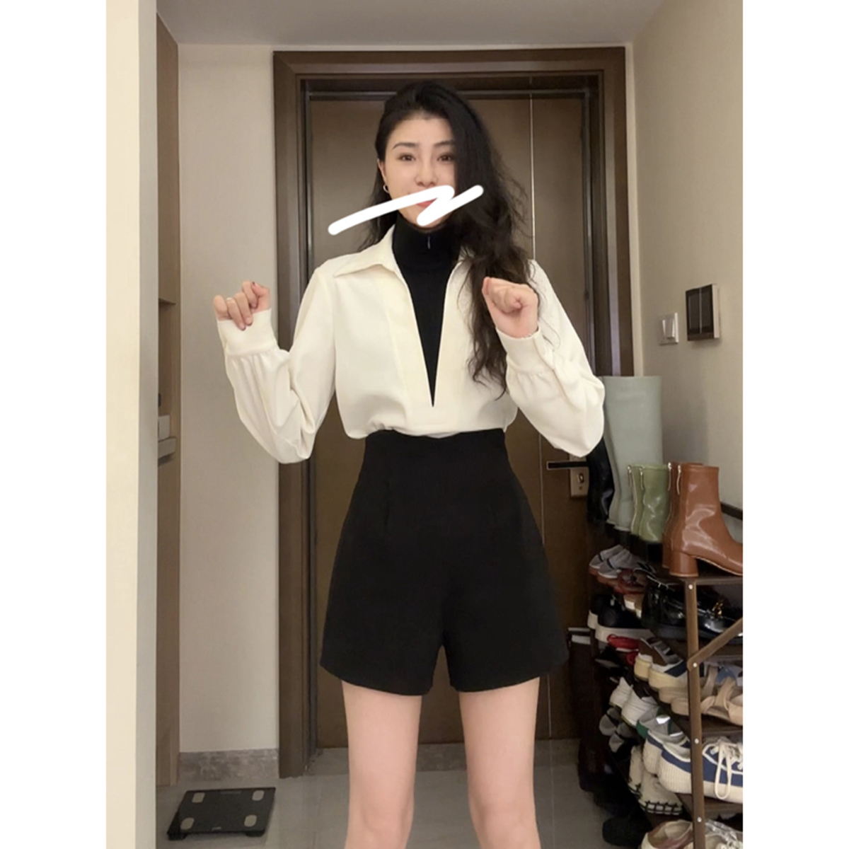 张阿星短裤高腰显瘦短裤