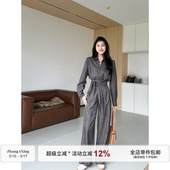 腰带收腰遮肚直筒裤 干练通勤高级感气质衬衫 灰色格调 张阿星