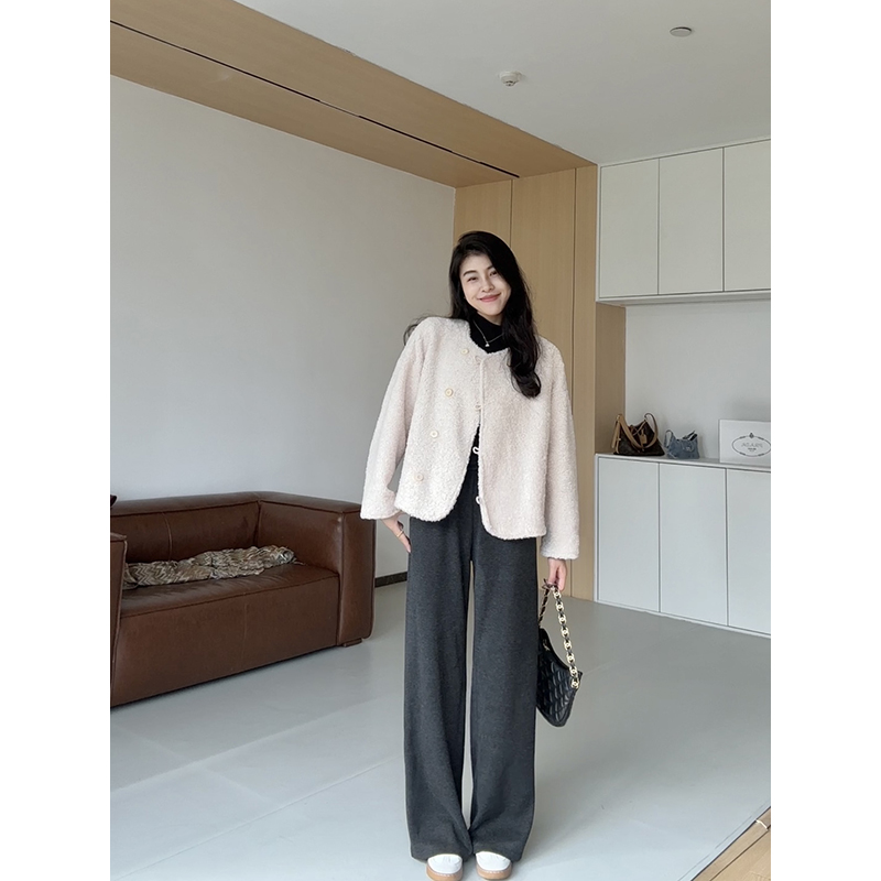 张阿星【云柔漫步】年新款韩系小香风毛绒短款外套W424X18334