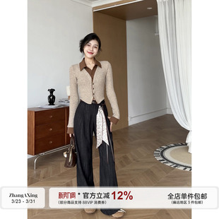 飘带垂感直筒裤 复古老钱风撞色拼接Polo衬衫 加州旧刊 张阿星