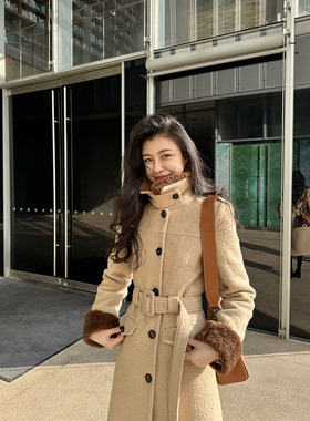 张阿星【慢写冬绪】羊毛风衣式修身收腰韩系优雅中长款冬季呢大衣