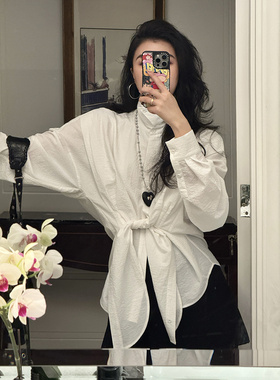 张阿星【先加购！春夏上新】三种穿法可立领衬衫+半裙W426A00010