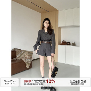威林顿套装 套装 春季 高腰短裤 高级感简约干练收腰衬衫 张阿星