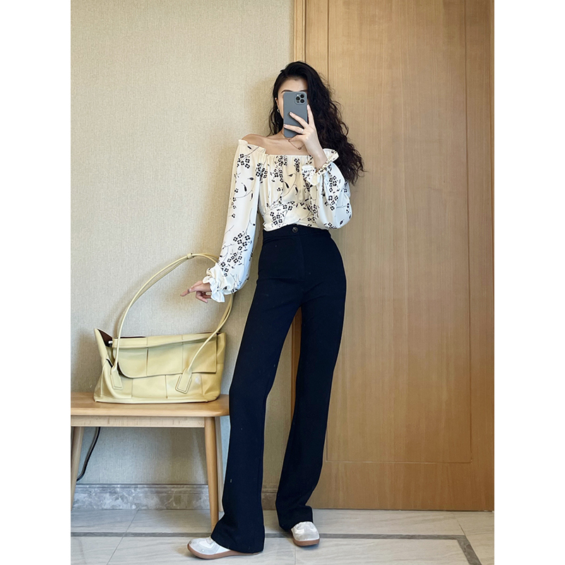 高腰拖地裤大长腿神裤