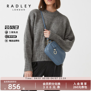 PLACE Radley英国奢品牛仔蓝牛皮斜挎包贝壳包荔枝纹理多层DUKES