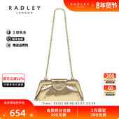 合并 Radley23FW英国奢品鎏金链条牛皮斜挎包手包晚宴包老钱风