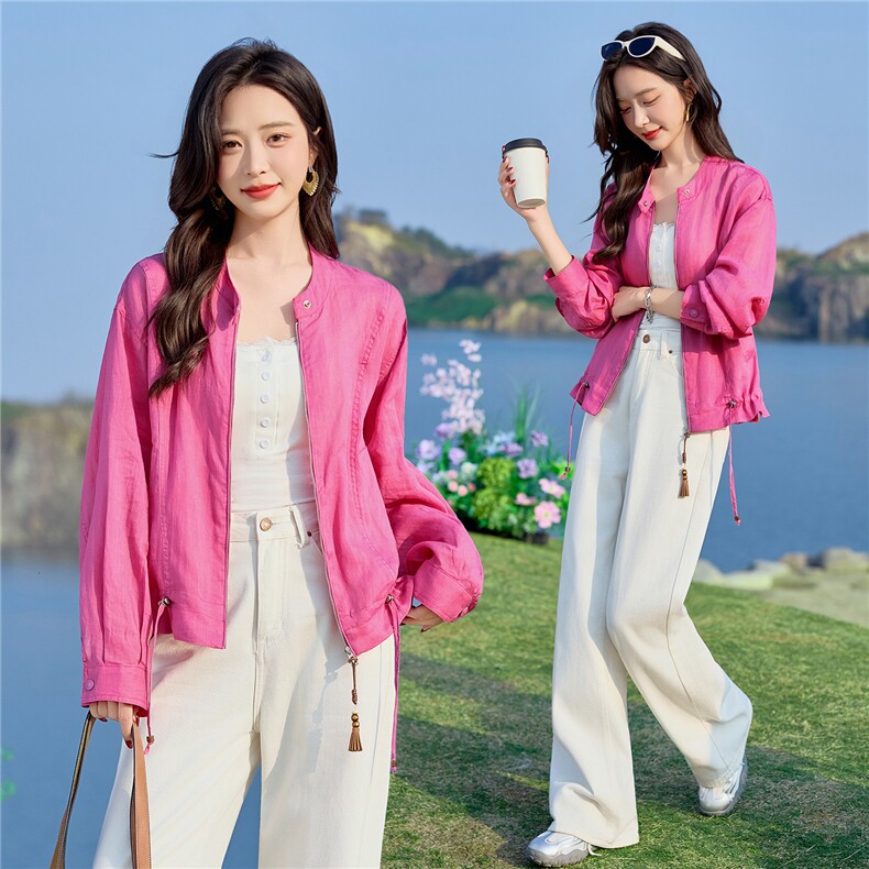 时尚轻薄防晒衣女夏季短款宽松百搭透气外套防晒夹克好看慵懒通勤